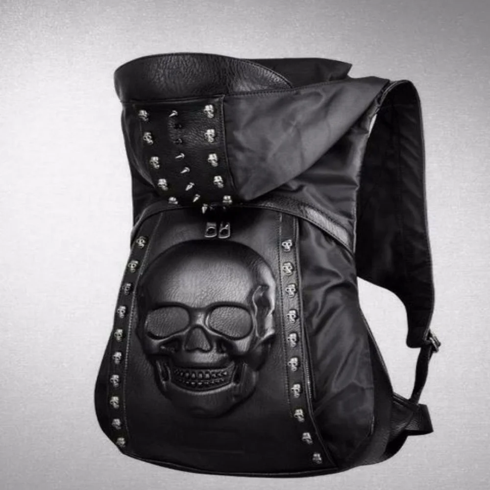 3D SKULL BACKPACK HOODIE - Picture 5 of 6